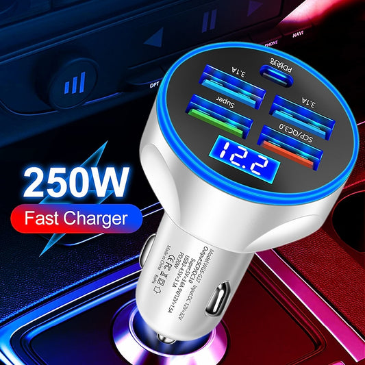 250W PD USB Car Charger Fast Charging Type C USB Phone Adapter In Car For Car Quick Charger 2024 - $9.99