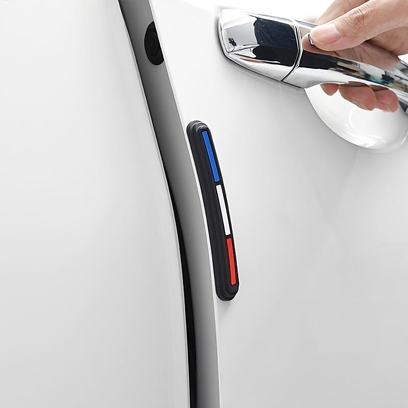 4pcs Car Door Anti-collision Strips. Silicone Door Side Rear-view Mirror Anti-scratch Protection Strip Car Shock Absorbers Car Decoration Accessories