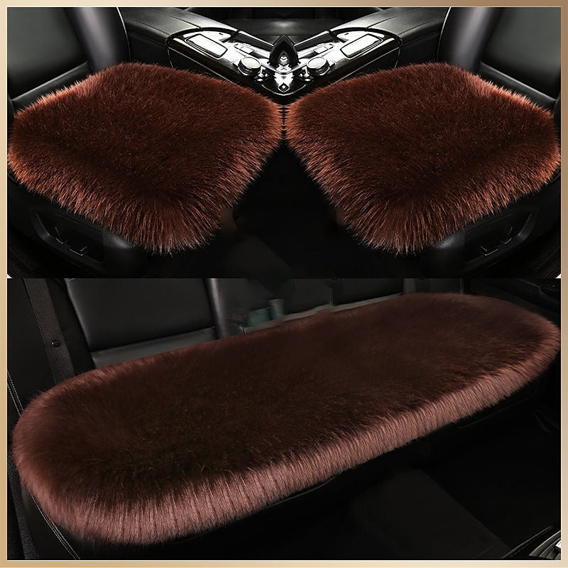 New Fur Car Seat Covers Fiber Faux Auto Seats Cushion Long Plush Winter Warm Seats Mats Universal 12 Colors 2024 - $31.99