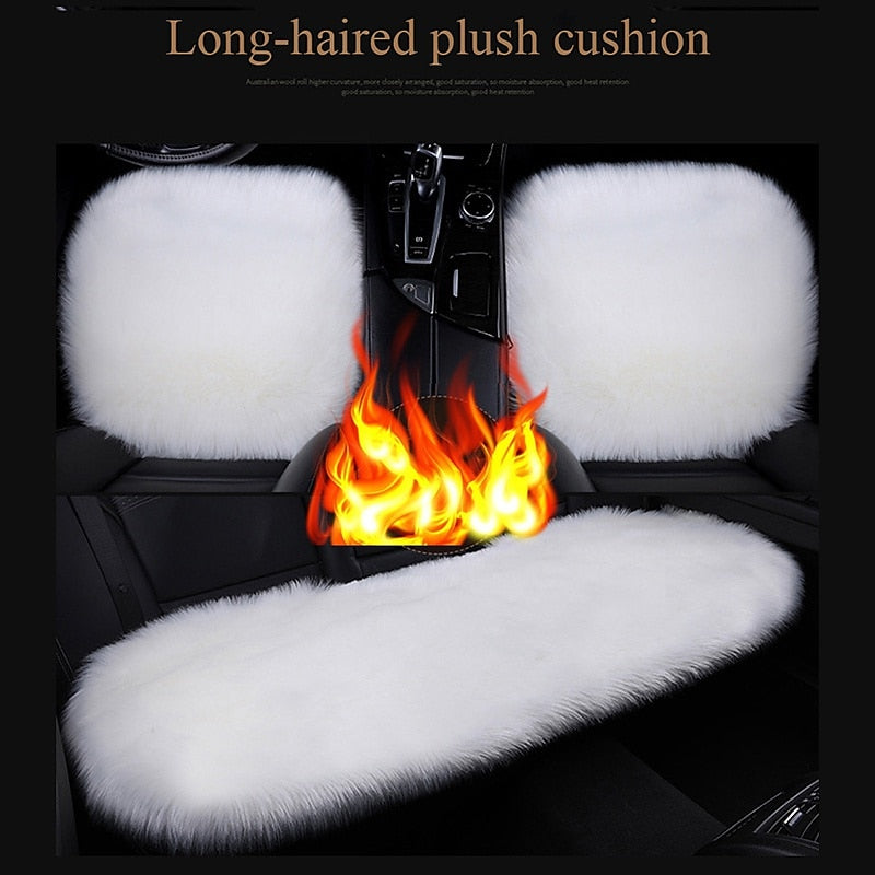 New Fur Car Seat Covers Fiber Faux Auto Seats Cushion Long Plush Winter Warm Seats Mats Universal 12 Colors 2024 - $31.99