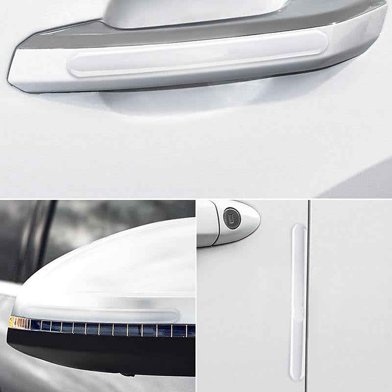 StarFire 4PCS Car Door Edge Transparent Anti Scratch Protection Strips Rearview Mirror Anti-collision Protector Sticker Bumper Scuff Plate Bar 2024 -