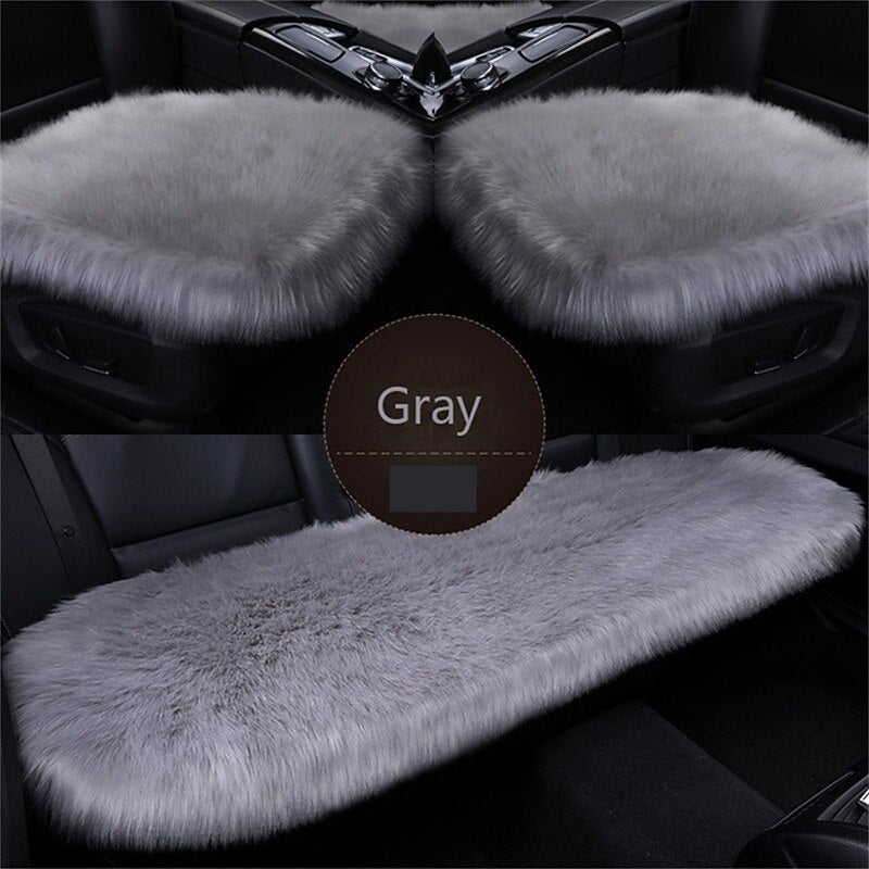 New Fur Car Seat Covers Fiber Faux Auto Seats Cushion Long Plush Winter Warm Seats Mats Universal 12 Colors 2024 - $31.99