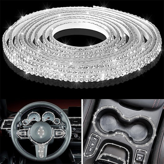 StarFire 5M Bling Car Trim Self Adhesive Bling Car Interior Exterior Car Accessories For Women Car Dashboard Decorations 2024 - $10.99