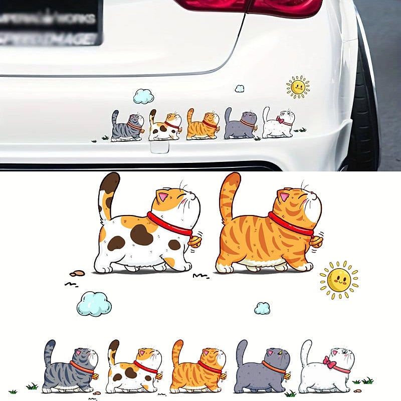 5Pcs/Set Climbing Cats Car Sticker Funny Animal Styling Waterproof Stickers Car Body Home Window Creative Decals Decoration 2024 - $7.99