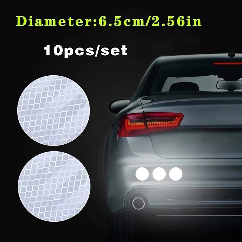 10pcs car truck bumper safety reflective warning lane night driving riding safety stickers motorcycle bikes safety sticker 2024 - $6.99