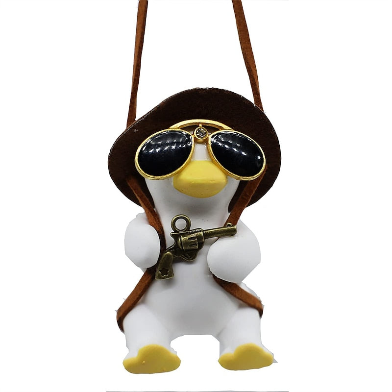 Swing Duck Car Hanging Ornament Super Cute Swing Ducks Mirror Hanging Accessories Auto Decoration Rearview Mirror Pendant Flying Duck Car Interior Set