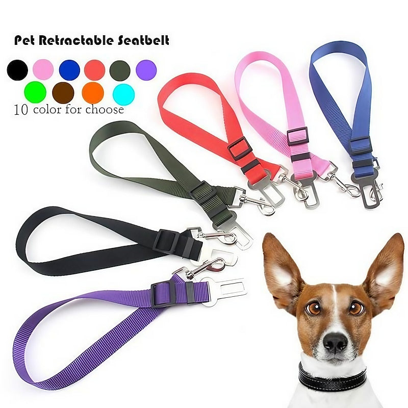 Safety Seat Belt Of Dog Pet Car Safety Harness Restraint Lead Adjustable Travel Clip New 2024 - $5.49