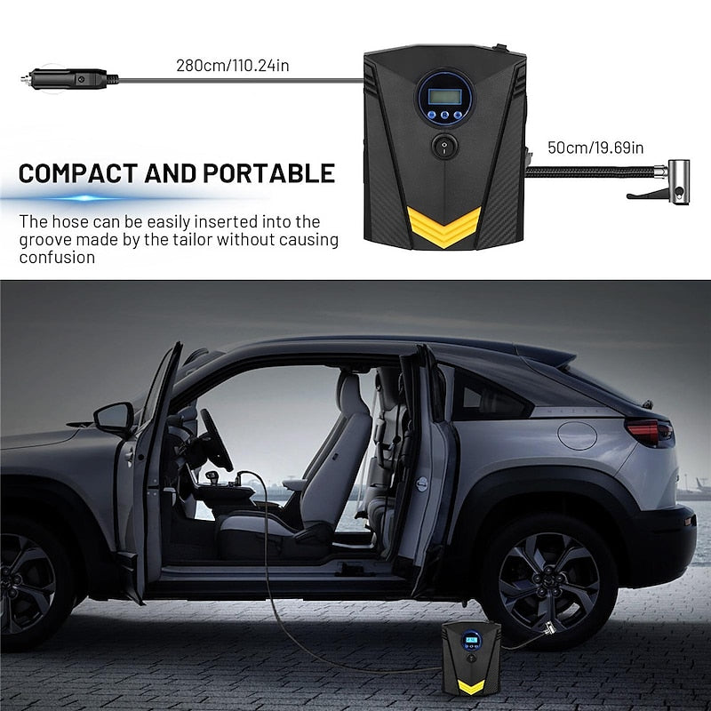 900PSI Car Air Compressor 19 Cylinder 120W Electric Digital Car Tire Inflatable Pump 12V Portable Air Pump Digital Auto Tire for Motorcycle Bicycle Ca
