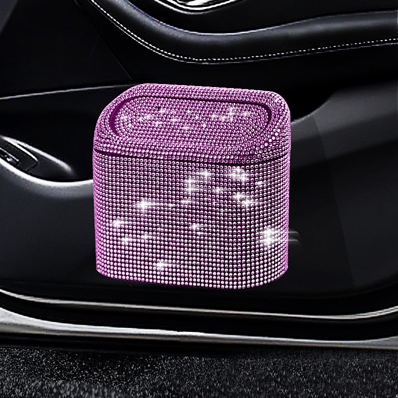 StarFire Glitter Trash Can For Car Storage Box Garbage Grabber Bling Rhinestone Door Trash Bin Auto Supplies Car Interior Accessories 2024 - $18.99
