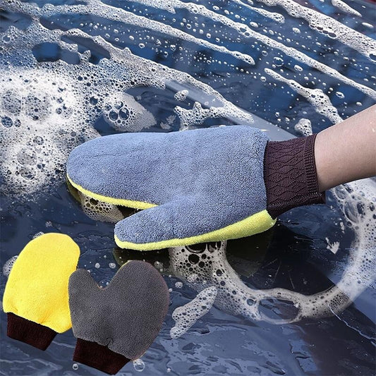 2Pcs Car Care Cleaning Brushes Polishing Mitt Brush Wool Car Wash Glove Car Wash Sponge Waxing Gloves Car Accessories 2024 - $6.99
