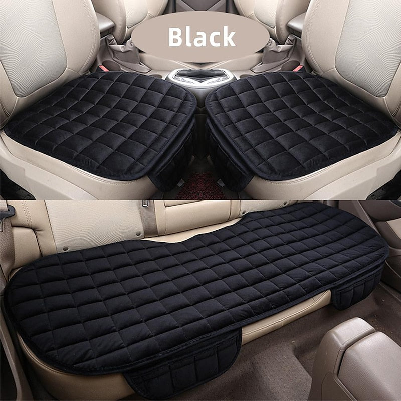 Plush Plaid Thicken Warm Car Seat Cushion Pad Car Seat Protector Car Front Rear Seat Covers For Car SUV Truck Car Accessories 2024 - $28.99