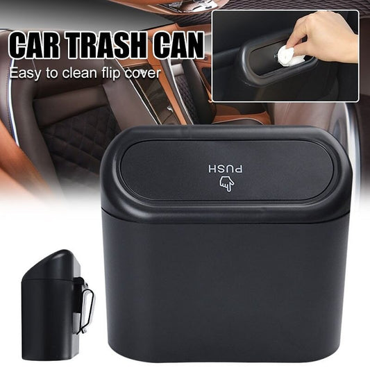 Car Trash Bin Hanging Vehicle Garbage Dust Case Storage Box Black Abs Square Pressing Type Trash Can Auto Interior Accessories 2024 - $7.99
