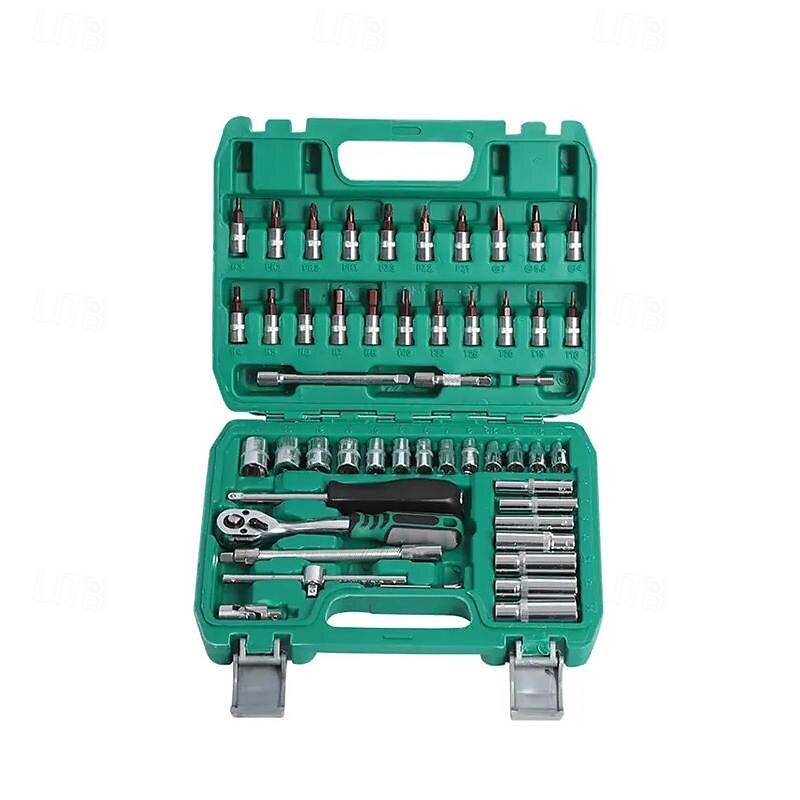 53-Piece Car Repair Toolkit Efficient Durable Tools with Quick Ratchet Wrench - Your DIY Maintenance Companion 2024 - GBP £38