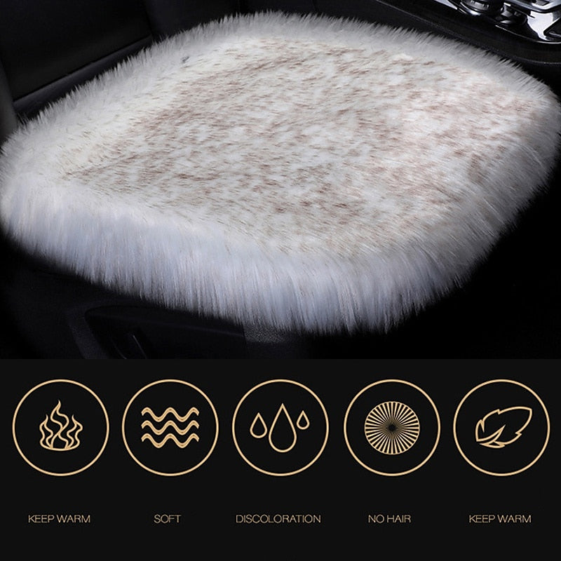 New Fur Car Seat Covers Fiber Faux Auto Seats Cushion Long Plush Winter Warm Seats Mats Universal 12 Colors 2024 - $31.99