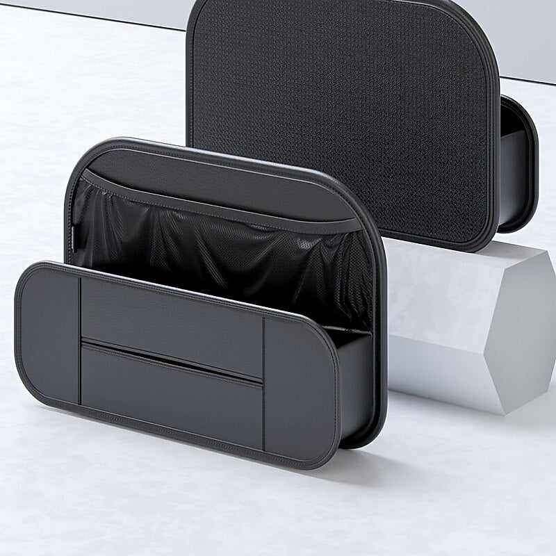1pc Car Seat Back Leather Storage Box Multifunctional Hanging Storage Bag Tissue Box Cup Holder Car Seat Back Organizer Car Decoration Supplies 2024 -