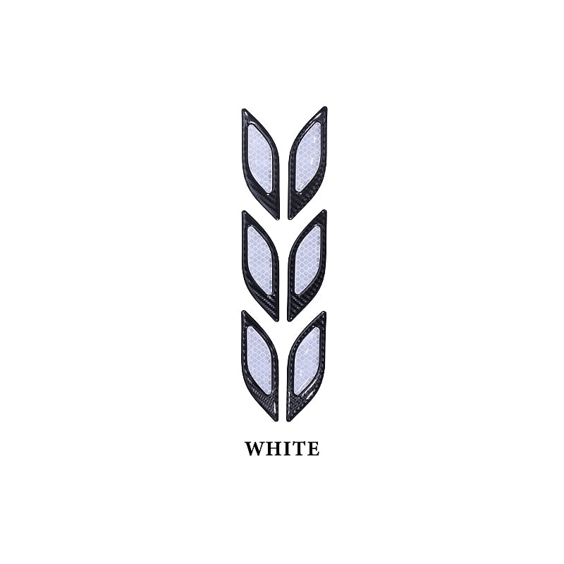 Reflective Carbon Fiber Bumper Strips Safety Warning Tape Secure Reflector Stickers Car Styling Exterior Accessories Common  Individuality Door Sticke