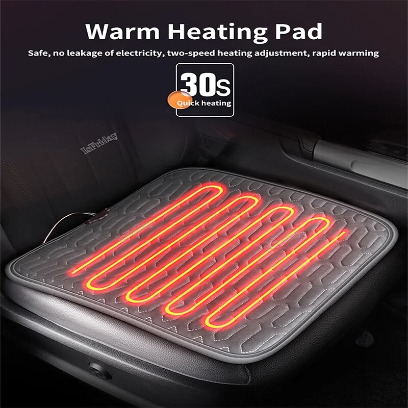 12V Heated Car Seat Cover Heating Electric Car Seat Cushion Hot Keep Warm Winter USB/Cigarette Lighter Heating Cushion Auto Part 2024 - GBP £15