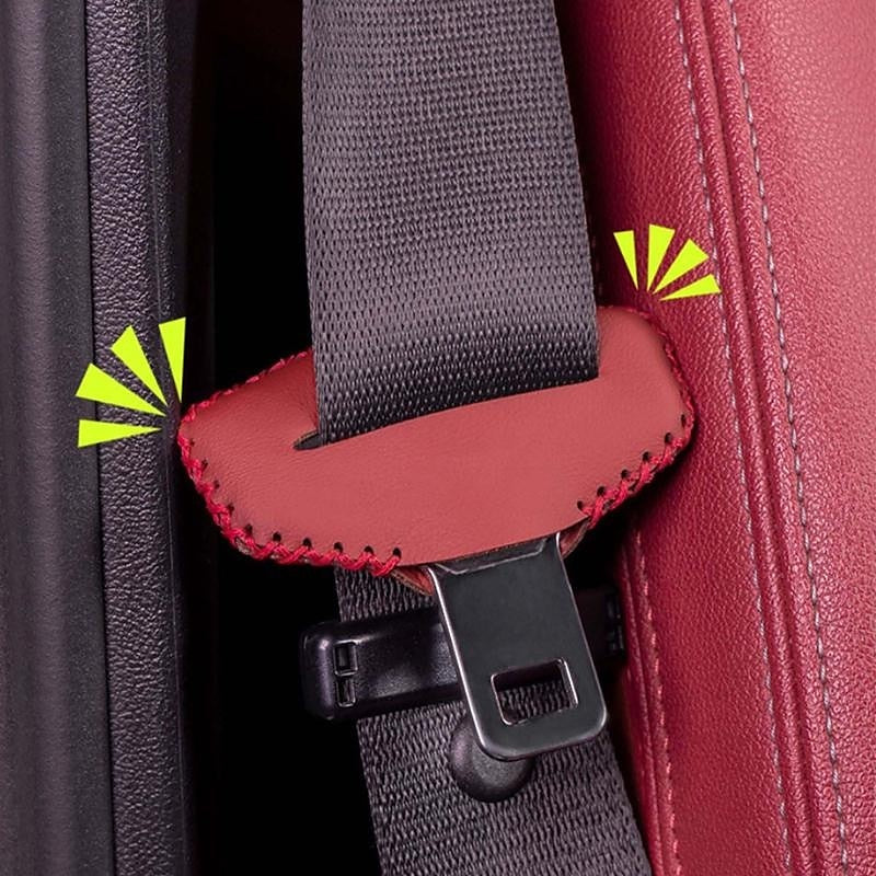 Car Safety Belt Buckle Clip Protection Cover Leather Interior Seat Belt Protector Anti Slip Cover Safety Car Accessories 2024 - GBP £7