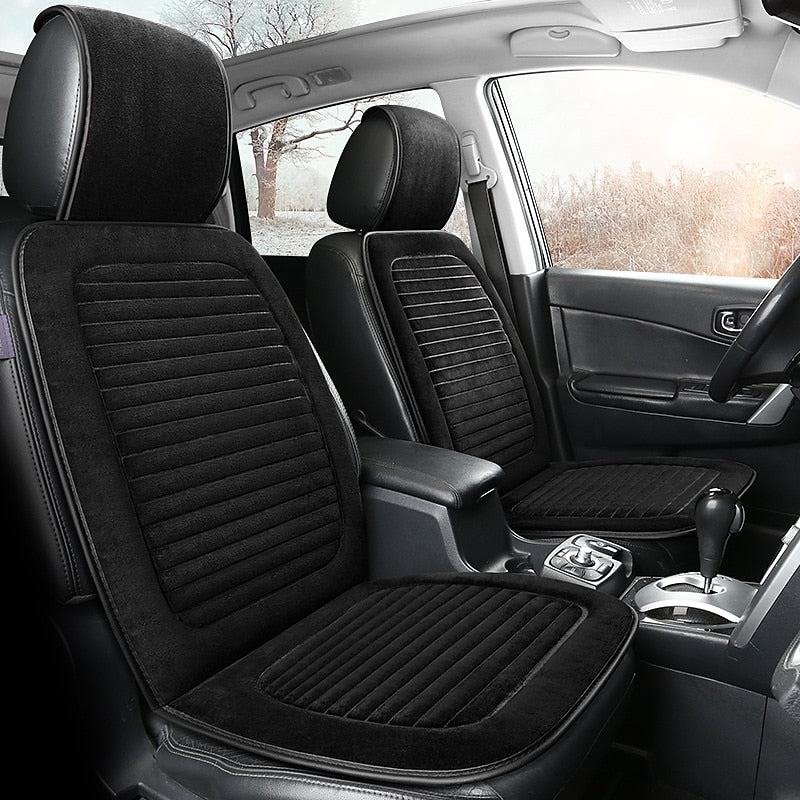 1 PCS Car Seat Covers Luxury Car Protectors Universal Anti-Slip Driver Seat Cover  Plush with Backrest Strip-type Easy Install Universal Fit Interior