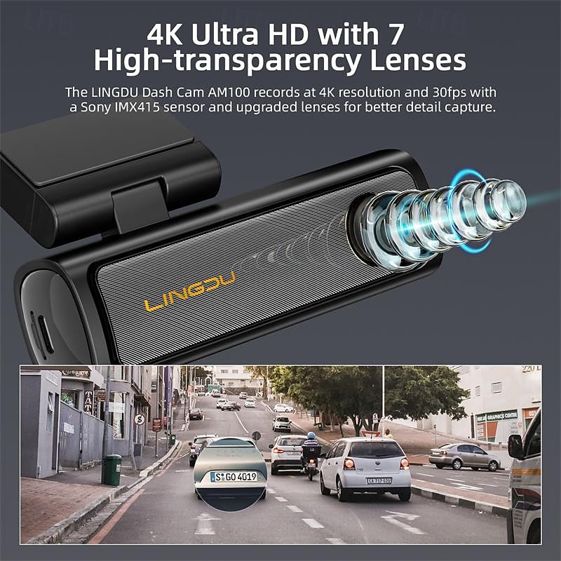 AM100 4K Dash Cam ADAS GPS Camera Front Cam 150FOV Car DVR 24H Parking Support Rear Interior Cam WIFI & App Control 2024 - $132.99