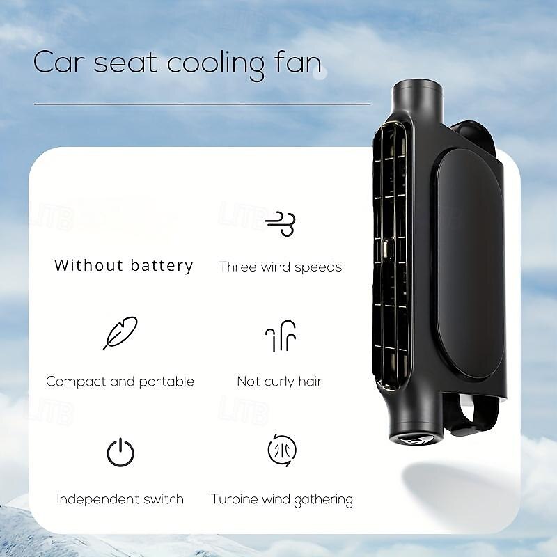 1 pc Seat Car Fan Turbo Large Wind Power USB Plug-in Car Back PillowCar Fan 2024 - $19.99
