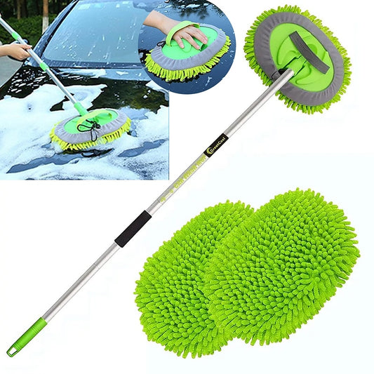 62 Microfiber Car Wash Kit - Includes Brush Mop. Mitt Sponge &amp; Long Aluminum Alloy Handle for Complete Car Cleaning! 2024 - $17.99