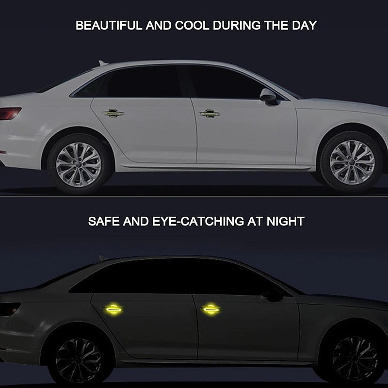 StarFire 4pcs/8pcs Universal Door Handle Sticker 3D Carbon Fiber Car Door Handle Paint Scratch Protector Sticker Stonego Auto Door Handle Scratch Cove