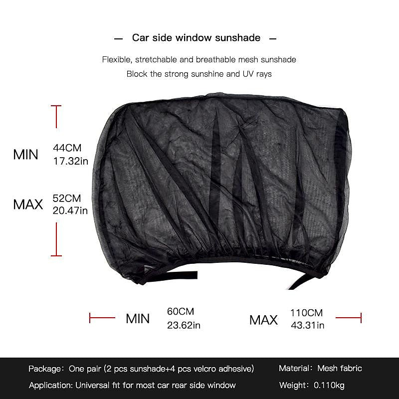 StarFire 2pcs Car Curtain Car Mosquito Net Car Window Sunshade Summer Anti-Mosquito Sunscreen Ventilation Heat Insulation 2024 - $10.99