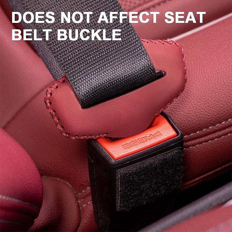 Car Safety Belt Buckle Clip Protection Cover Leather Interior Seat Belt Protector Anti Slip Cover Safety Car Accessories 2024 - GBP £7