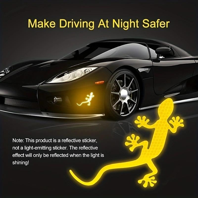2Pcs Car Reflective Sticker Safety Warning Mark Cars Auto Exterior Accessories Night Driving Warning Gecko Strip Light Reflector 2024 - $6.99