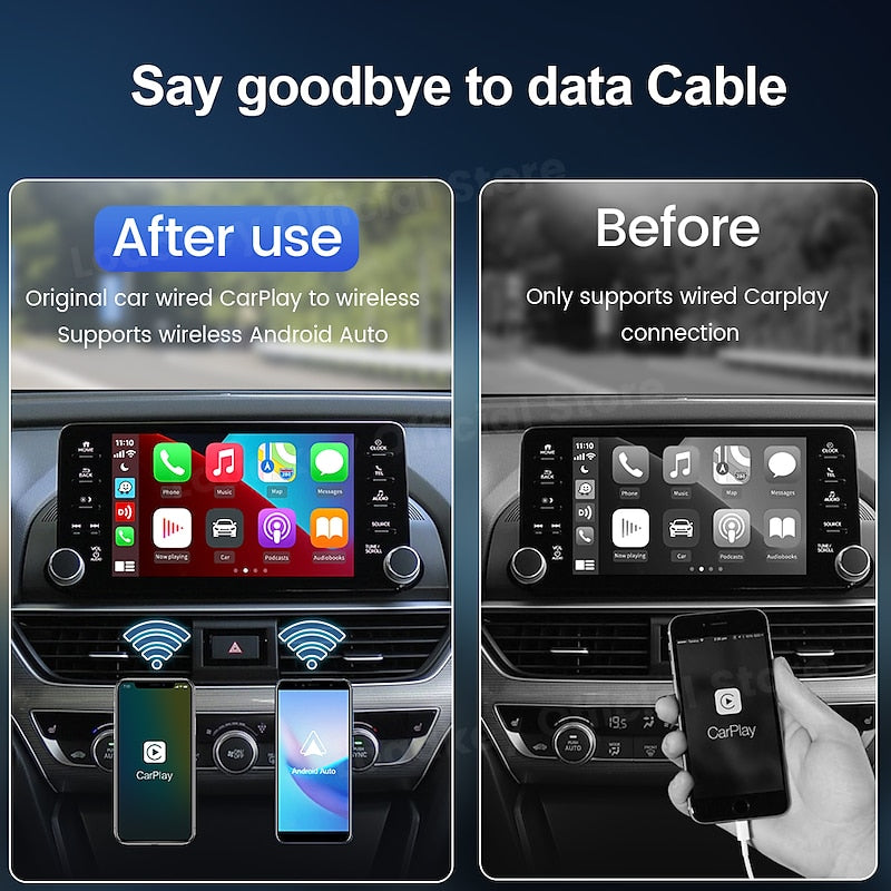 CarlinKit 4.0 CPC200-CP2A Wireless CarPlay Android Auto Adapter Compatible Built-in Wired Carplay Car Plug & Play. Available for Android Phones and iP