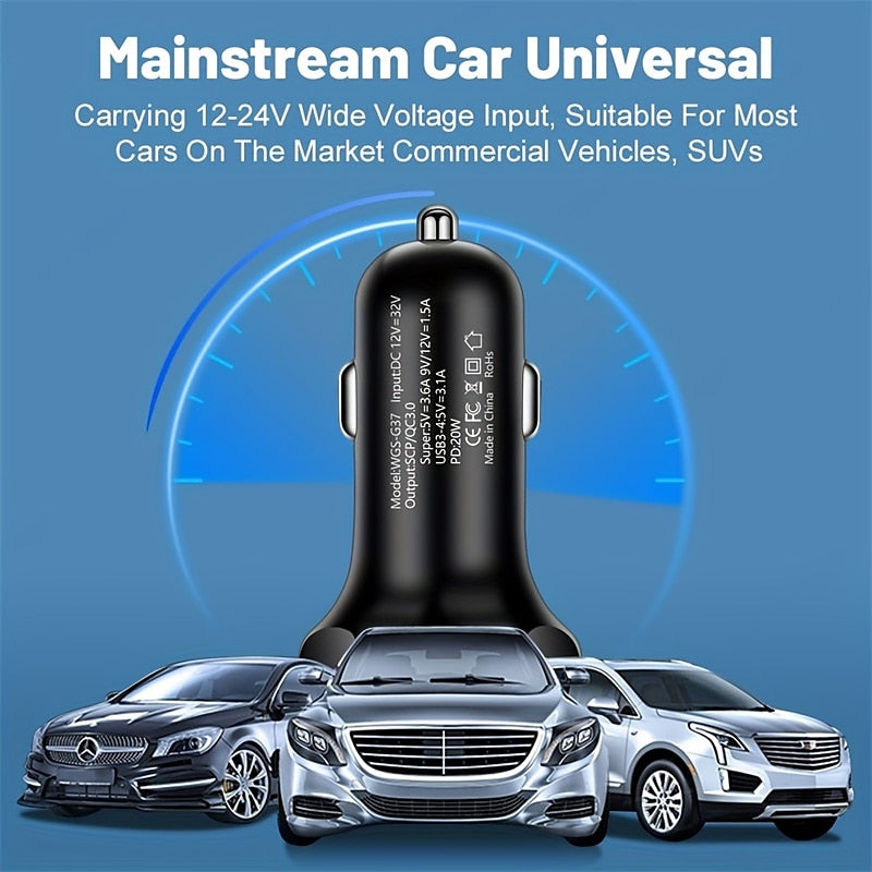 250W PD USB Car Charger Fast Charging Type C USB Phone Adapter In Car For Car Quick Charger 2024 - $9.99