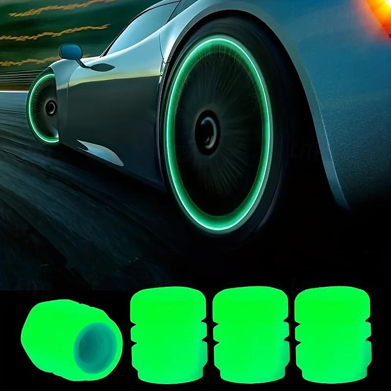 Starfire Car Luminous Valve Valve Green Pink Blue Yellow Car Tire Valve Cap Motorcycle Valve Core Glow 2024 - $11.99