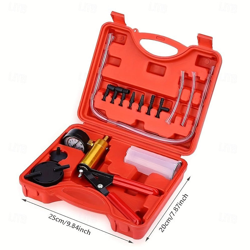 2 In 1 Brake Bleeder Kit Hand Held Vacuum Pump Test Set ForAutomotive With Protected Case Adapters One-Man Brake And ClutchBleeding System 2024 - $38.