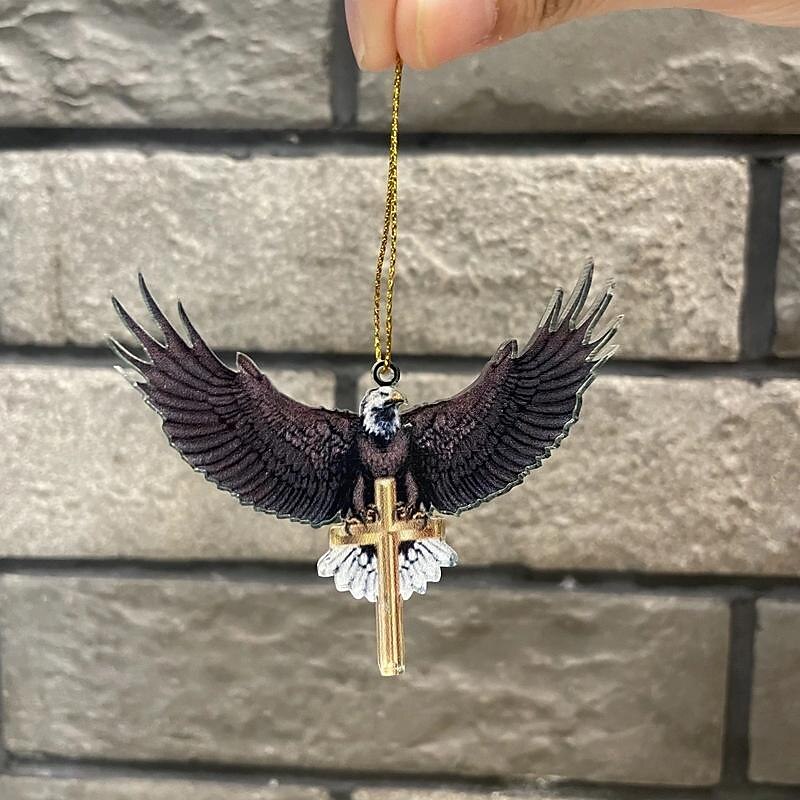 1pc Car Acrylic Brown Flying Eagle Hanging Decoration for Rear View Mirror Accessories Interior Pendant 2024 - $5.49