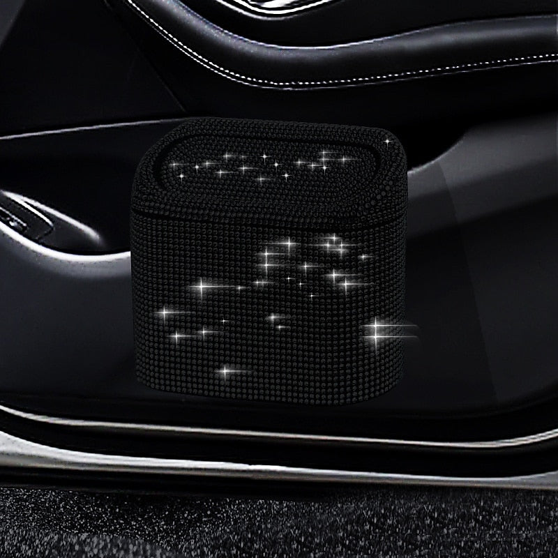 StarFire Glitter Trash Can For Car Storage Box Garbage Grabber Bling Rhinestone Door Trash Bin Auto Supplies Car Interior Accessories 2024 - $18.99