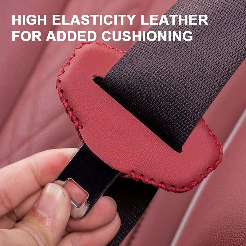 Car Safety Belt Buckle Clip Protection Cover Leather Interior Seat Belt Protector Anti Slip Cover Safety Car Accessories 2024 - GBP £7