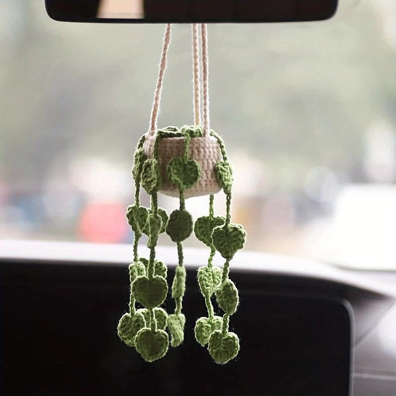 Woven Plant Car Pendant Car Rearview Mirror Pendant Creative Car Pendant 2024 - $8.99