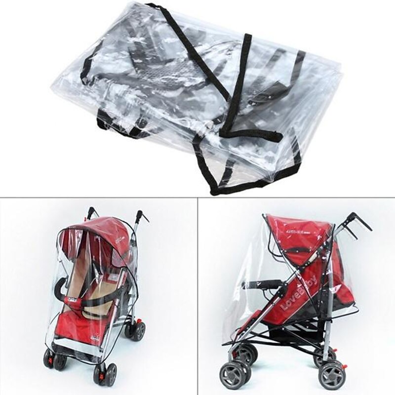 Universal Baby Stroller Rain Cover Pram Raincover Pushchair EVA Transparent and Waterproof for Buggy Baby Stroller Baby Carriage Travel Outdoor 2024 -