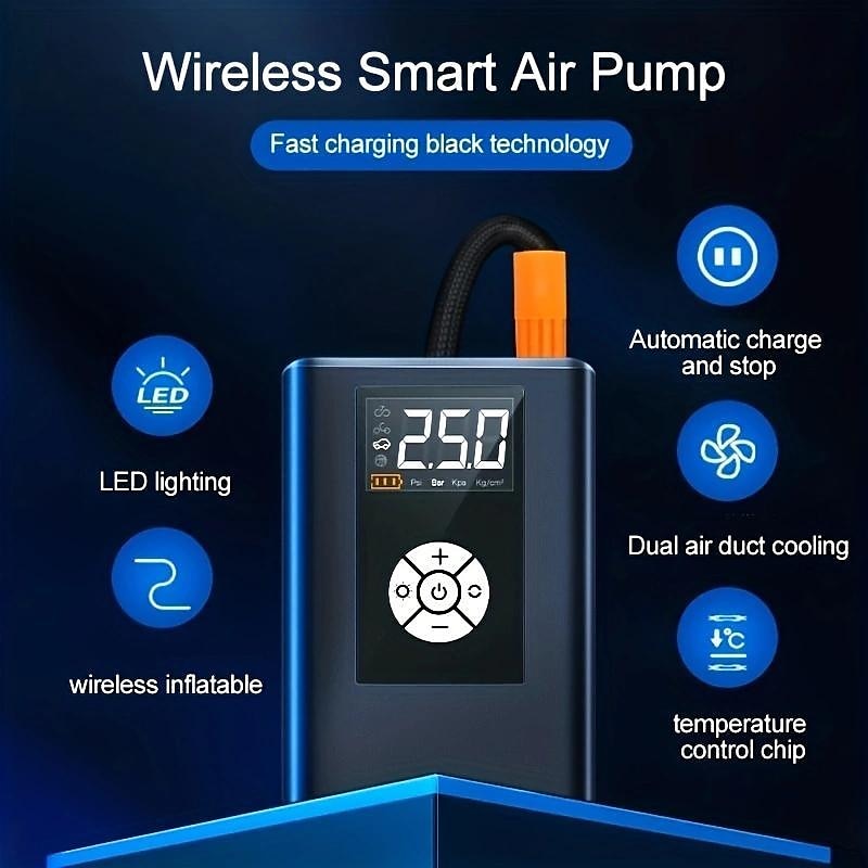 Wireless Car Air Pump 120W 150PSI Portable Digital Air Compressor Electric Auto Pump Tire Inflator For Car Motorcycle Bike Balls 2024 - RON 153.68