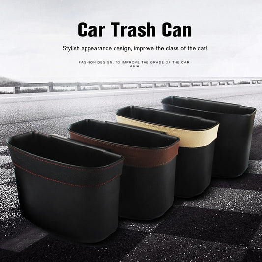 Car Trash Bin Leather Edge Car Storage Box Back Clip Style Car Garbage Organizer Auto Door Seat Back Trash Bin For Car 2024 - GBP £10