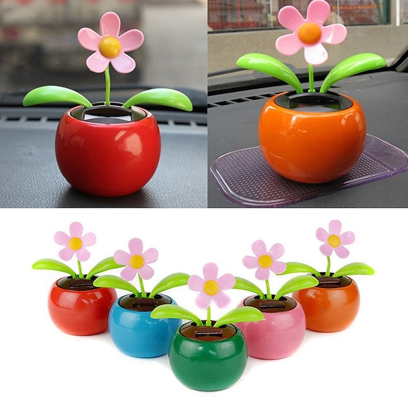 2PCS New FashionSolar Powered Dancing Swinging Animated Flower Toy Car Styling Home Decoration Ornament 2024 - $6.99