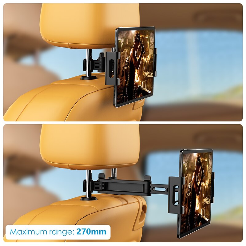 Car Headrest Mount. Angle Adjustable Headrest Tablet Mount. Universal Tablet Holder for Car Backseat. for 5 to 12.9 iPad/Tablet/Smartphone/Nintendo