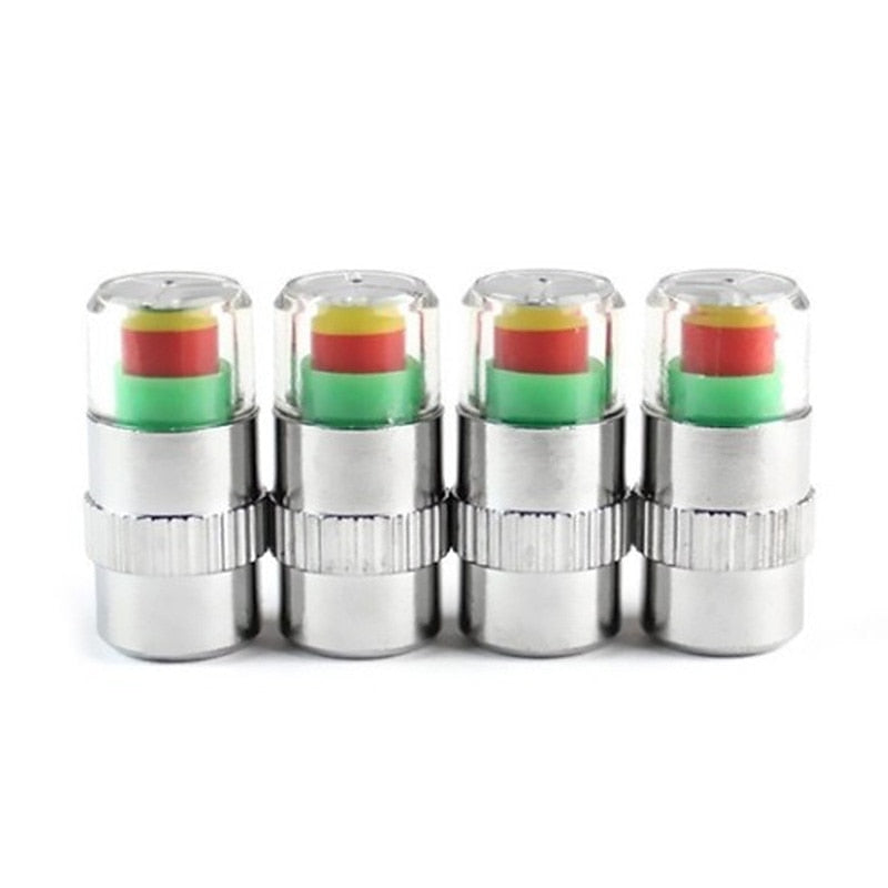 4PCS Car Tire Pressure  Cap Sensor  Tire Pressure Pen Car Tire Pressure Monitor Valve Nozzle Warning Cap Tire Pressure Meter Automotive Tools 2024 - $
