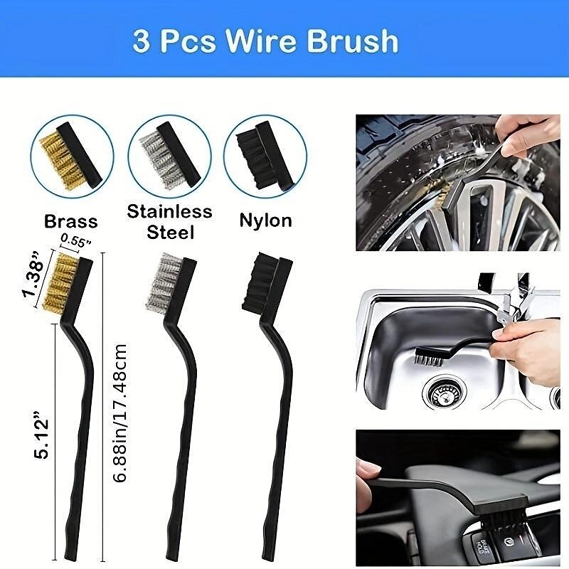20pcs Plastics Car Cleaning Kit Reusable Soft Car Wash Brush Detailing Brush Set Car Brushes Car Detailing Brush For Car Cleaning Brush Dashboard Air
