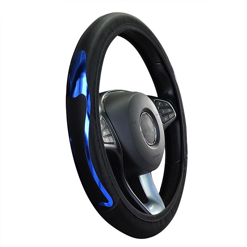 Universal Car Steering Wheel Cover Without Inner Ring New Metal Dynamic Elastic Steering Wheel Car Interior 37-38cm 2024 - $10.99