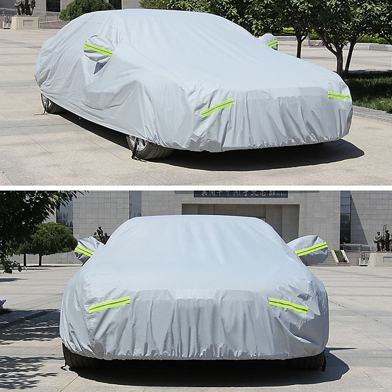 StarFire All Size High Quality Car Cover Full Cover Four Seasons Universal Thick Waterproof Sunshade Sunscreen Car Cover Reflective Warning Safety Car
