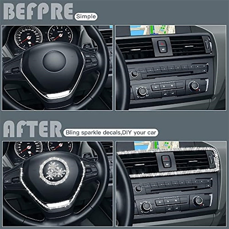 StarFire 5M Bling Car Trim Self Adhesive Bling Car Interior Exterior Car Accessories For Women Car Dashboard Decorations 2024 - $10.99