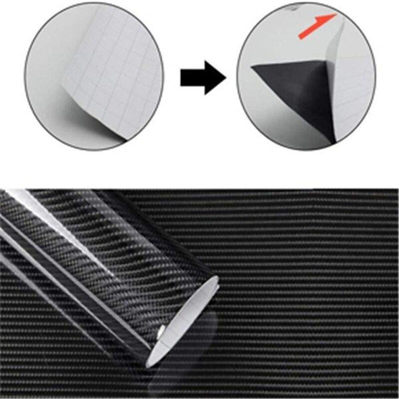 StarFire 1pcs 6D Carbon Fiber Vinyl Self Adhesive FilmCar Wrap Film Film Self-Adhesive Anti-Collision Film Fits for Most Car DIY Decals 2024 - $7.99