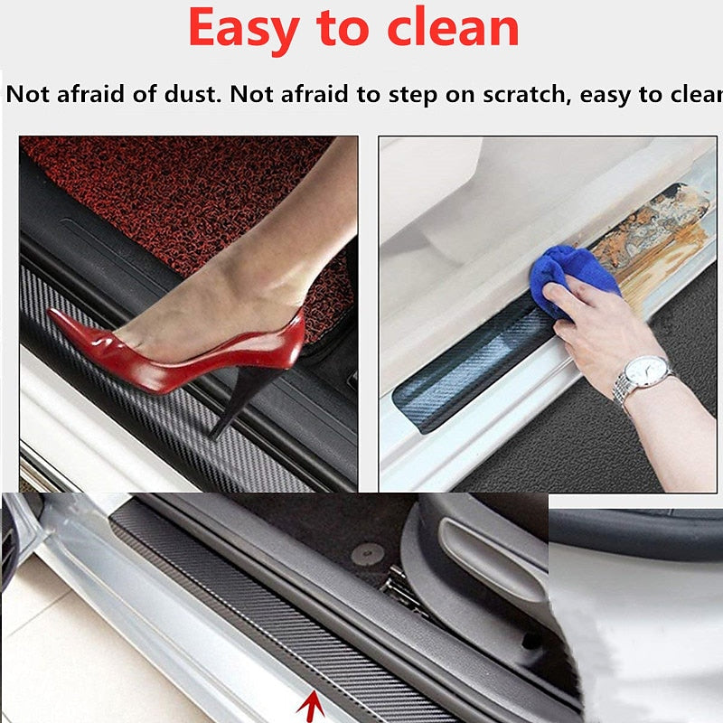 8PCS Car Stickers Universal Sill Scuff Anti Scratch Carbon Fiber Auto Door Sticker Decals Car Accessories 2024 - GBP £6